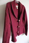 Through The Country Door Maroon Red Knit Cardigan | L