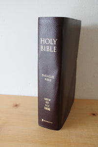 Contemporary Comparative Parallel NIV NKJV NLT MSG Leather Bound Bible