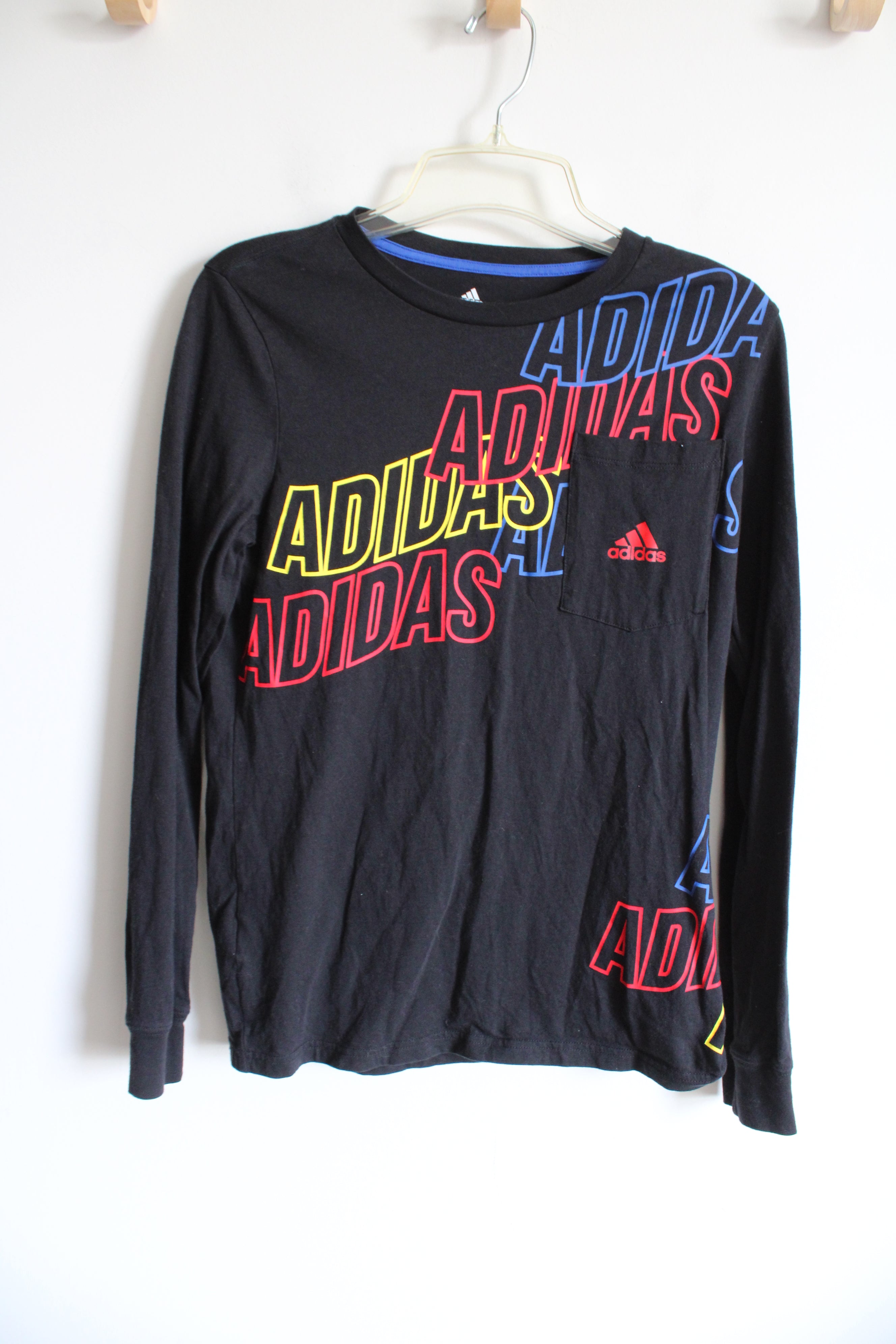 Adidas Black Logo Long Sleeved Shirt | Youth L (14/16)