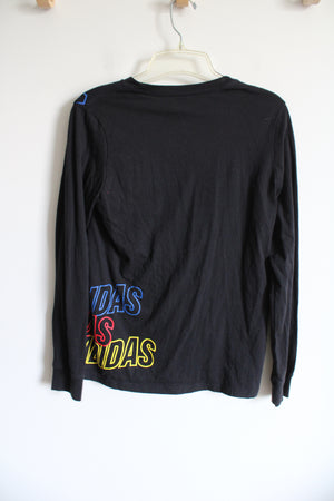 Adidas Black Logo Long Sleeved Shirt | Youth L (14/16)