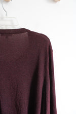 Notations Maroon Shimmer Black Beaded Neckline Sweater | 3X