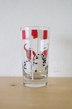 Vintage Red & White Circus Themed Glass