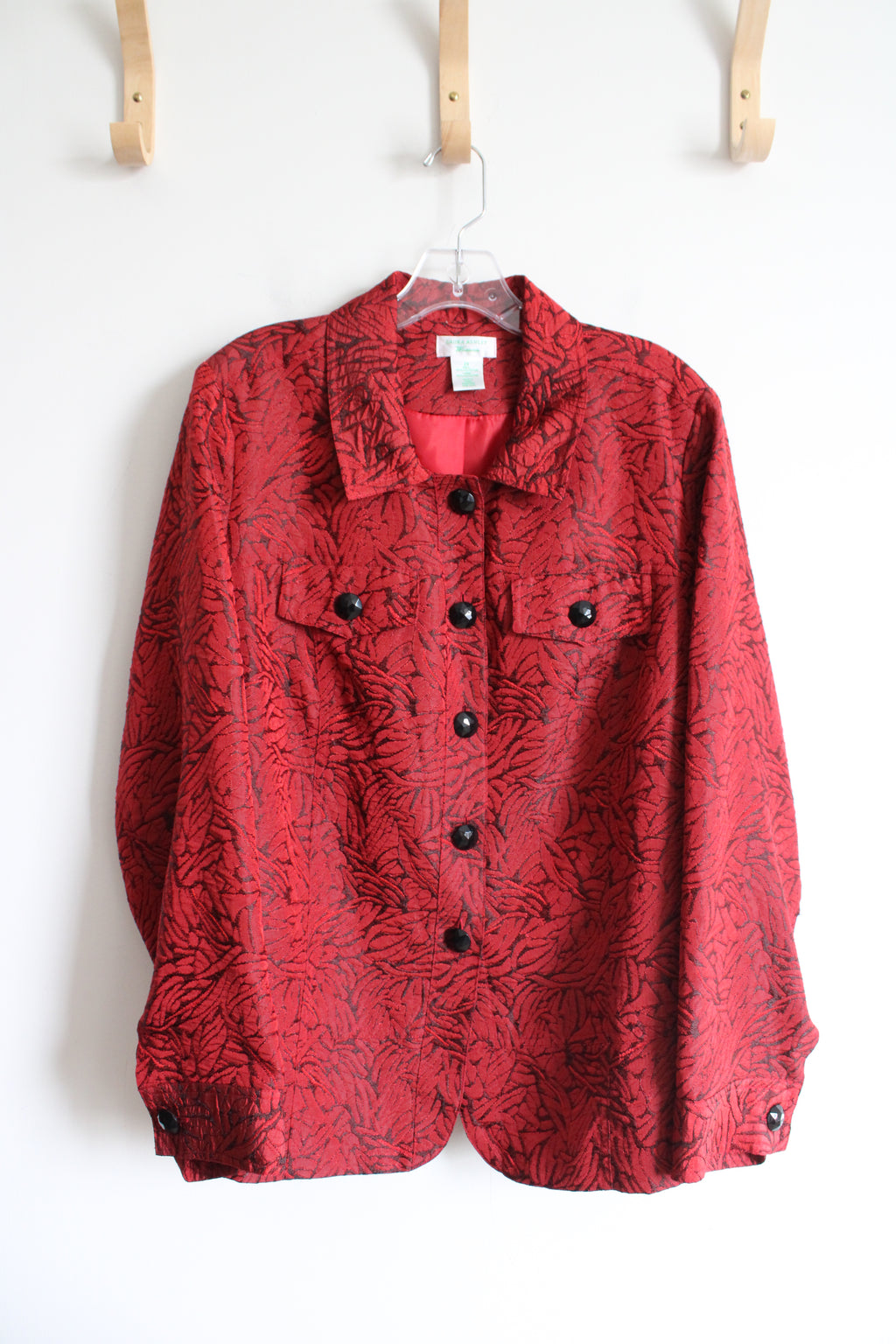 Laura Ashley Red & Black Patterned Lightweight Jacket | 2X