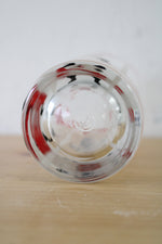 Vintage Red & White Circus Themed Glass