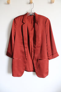 Express Terracotta Orange Satin Blazer | M