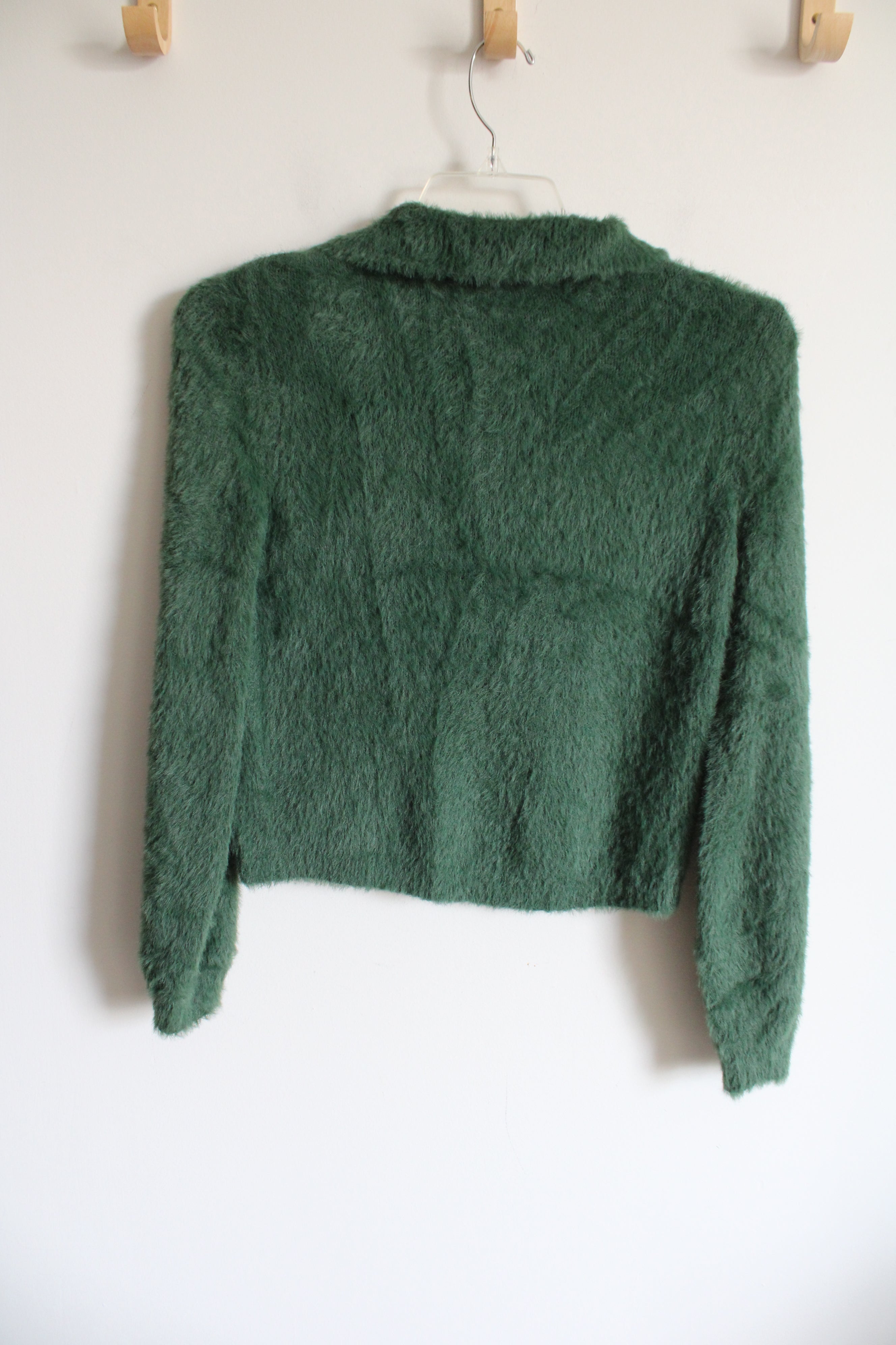 Wild Fable Green Fuzzy Collared Cardigan | S