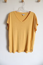 Orvis Yellow Knit V-Neck Top | M