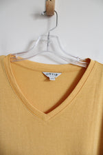 Orvis Yellow Knit V-Neck Top | M