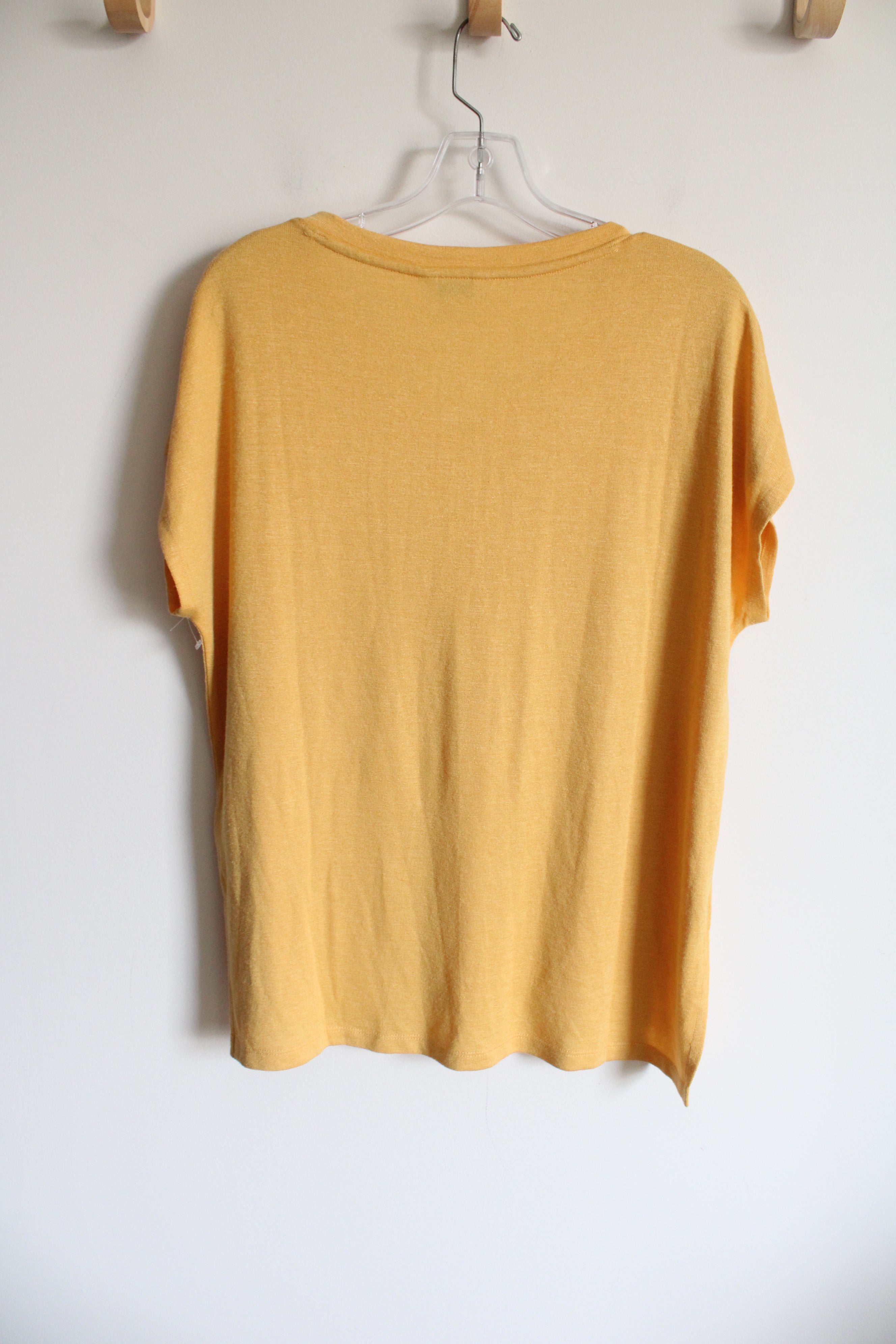 Orvis Yellow Knit V-Neck Top | M