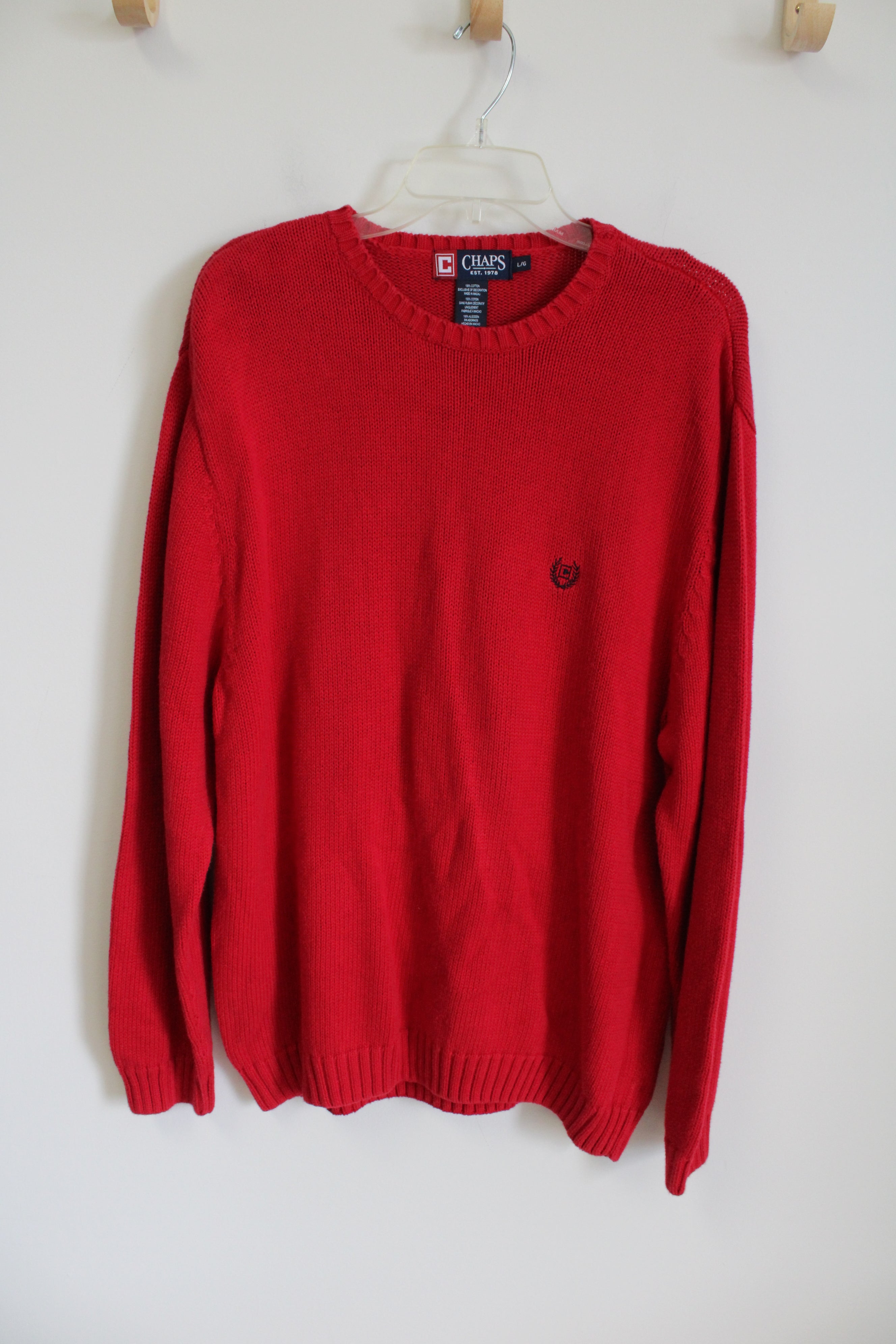 Chaps Red Knit Sweater | L