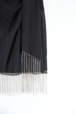 Lulus Black Sequined Fringe Skirt | M