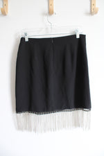 Lulus Black Sequined Fringe Skirt | M