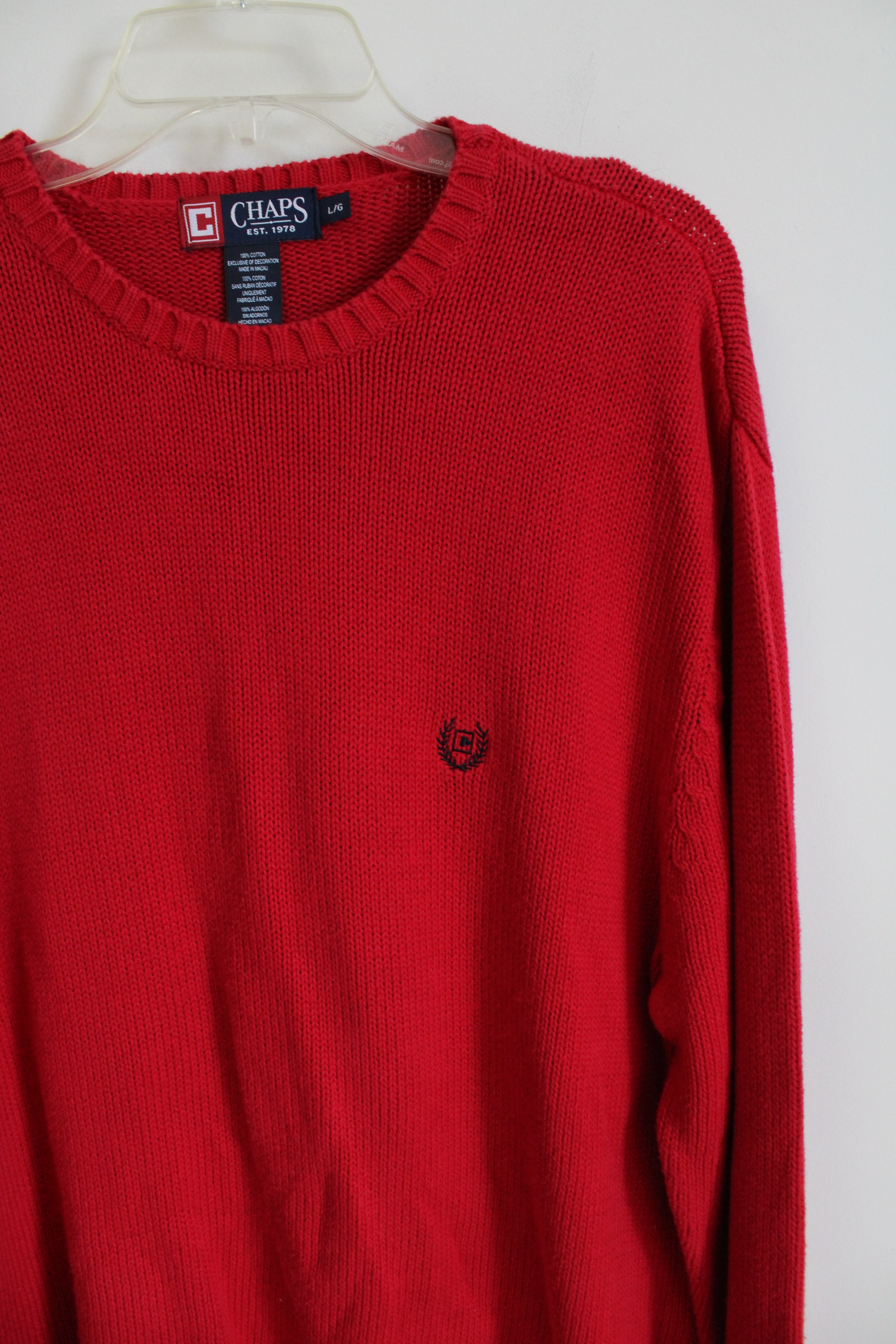 Chaps Red Knit Sweater | L