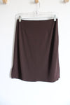 Ann Taylor Vintage Brown Fitted Pencil Stretch Skirt | 4 Petite