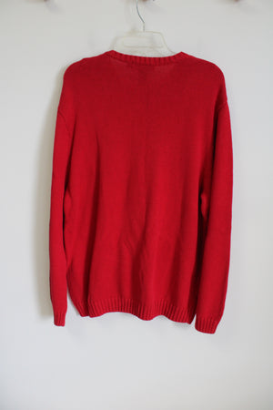 Chaps Red Knit Sweater | L