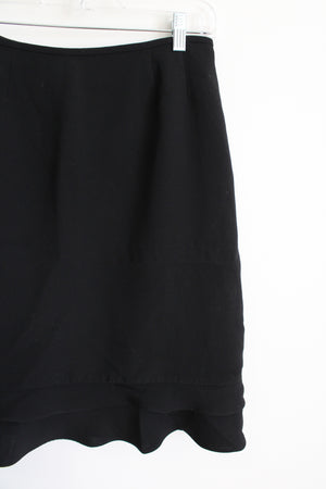Kasper Black Ruffle Bottom Skirt | 8 Petite