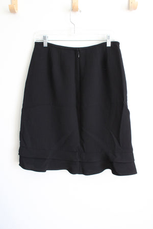 Kasper Black Ruffle Bottom Skirt | 8 Petite