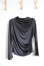 NEW H&M Black Ruched Long Sleeved Top | L