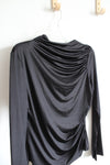 NEW H&M Black Ruched Long Sleeved Top | L