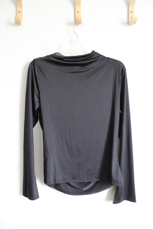 NEW H&M Black Ruched Long Sleeved Top | L