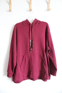 Ava & Viv Maroon Beaded String Hoodie | 3X