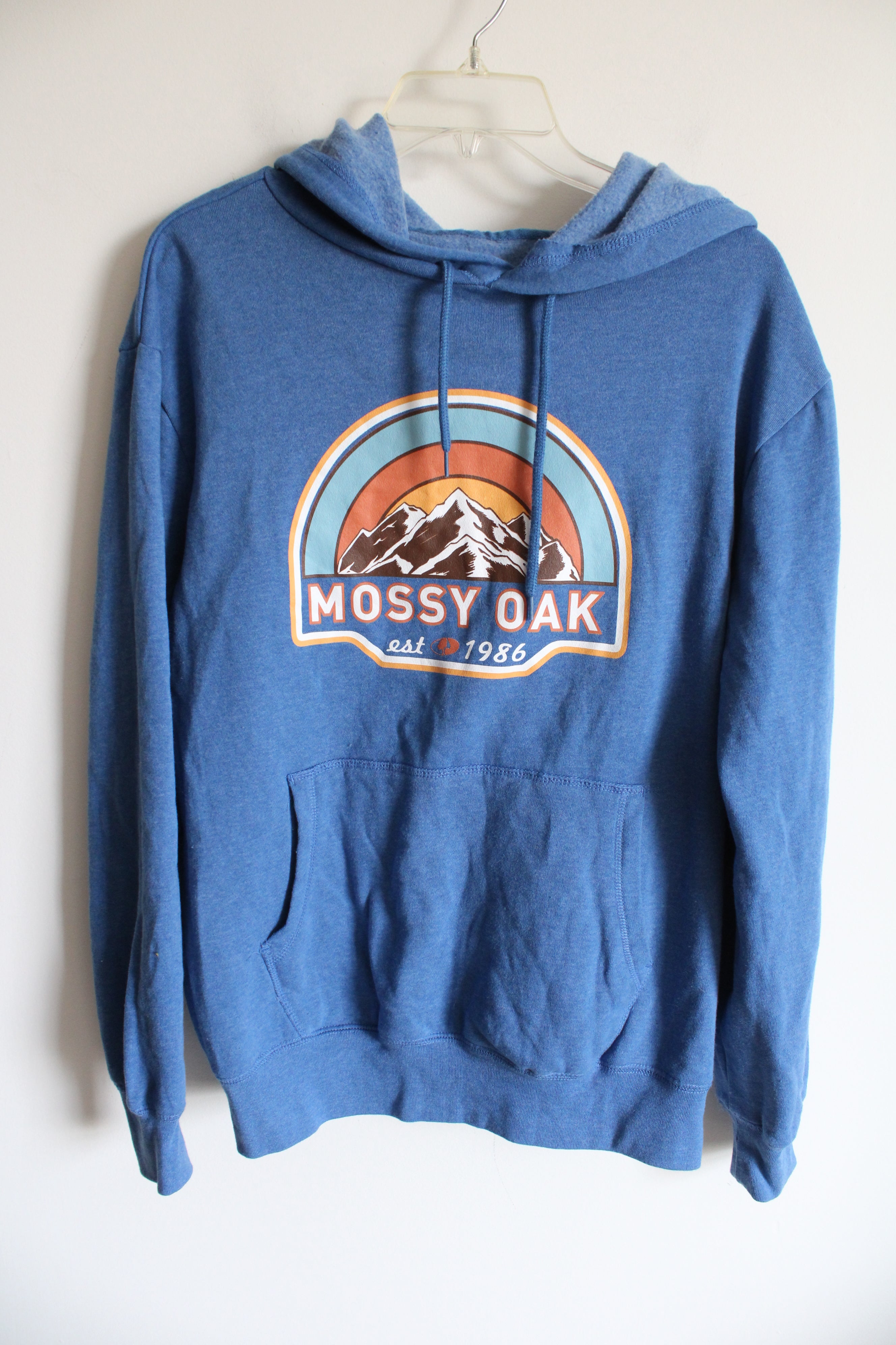 Mossy Oak Blue Logo Fleece Lined Hoodie | M