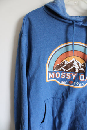 Mossy Oak Blue Logo Fleece Lined Hoodie | M