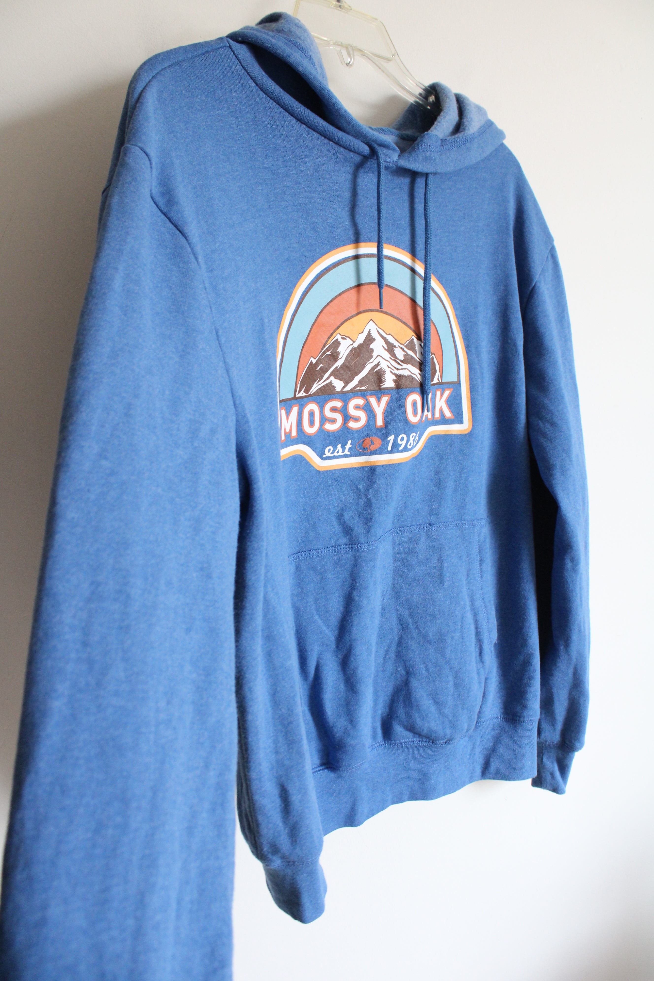 Mossy Oak Blue Logo Fleece Lined Hoodie | M