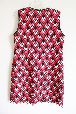 NEW Ellie Tahari Red Pink Embroidered Dress | 16