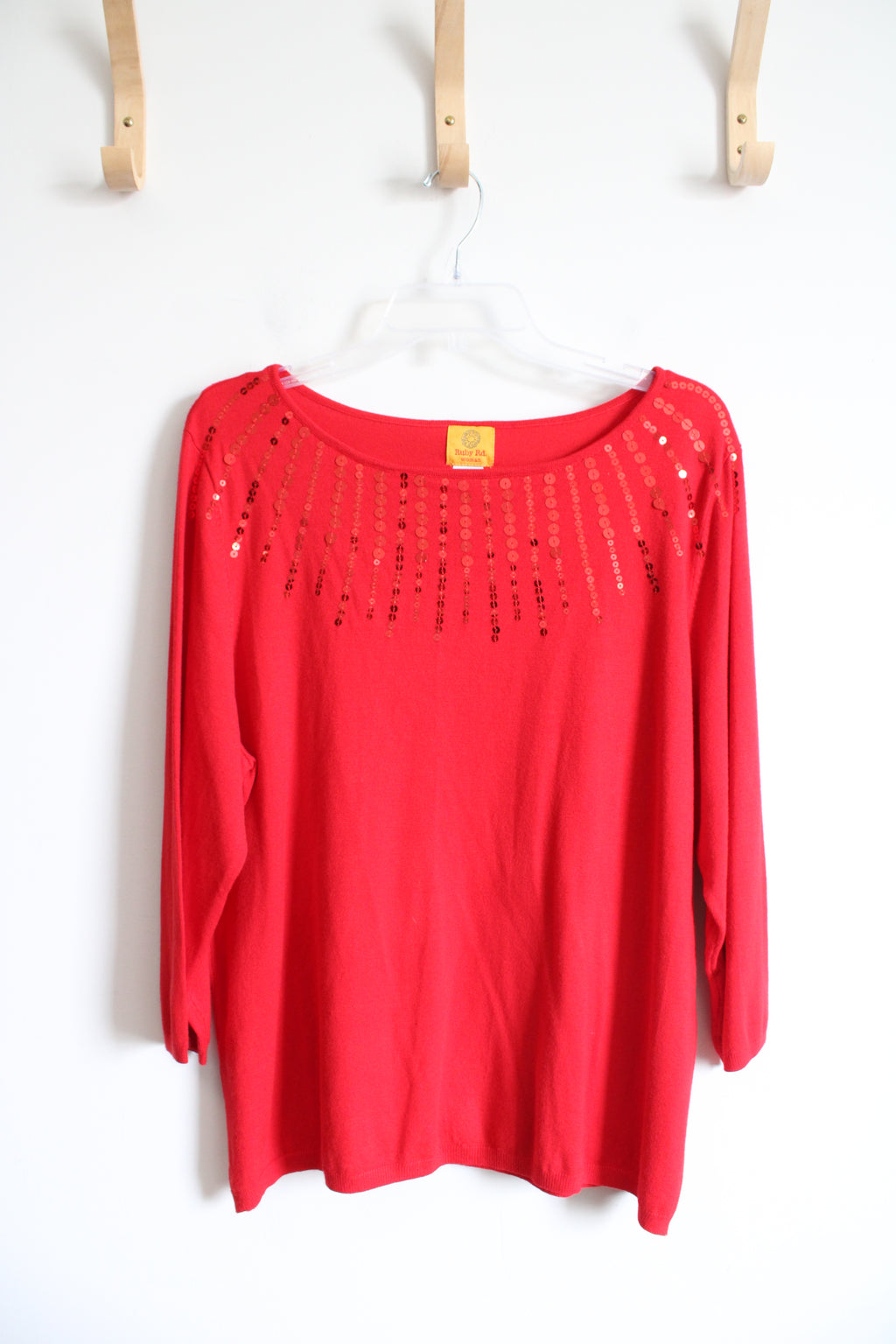 Ruby Rd. Red Sequined Sweater | 2X