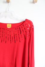 Ruby Rd. Red Sequined Sweater | 2X