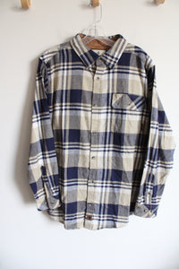 Legendary Whitetails Blue Tan White Plaid Flannel | M