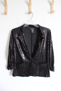 About A Girl Black Sequined Blazer | L