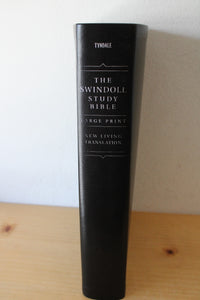 The Swindoll Large Print NLT Black Leather Bound Study Bible