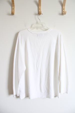 Carolyn Taylor Soft White Pearl Buttoned Cardigan | 1X