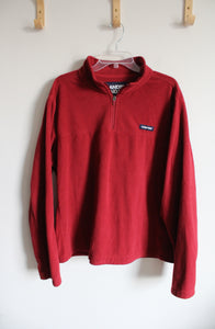 Lands' End Brick Red Fleece 1/4 Pullover Zip Sweatshirt | XL