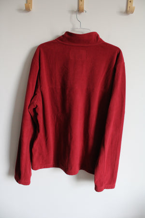 Lands' End Brick Red Fleece 1/4 Pullover Zip Sweatshirt | XL