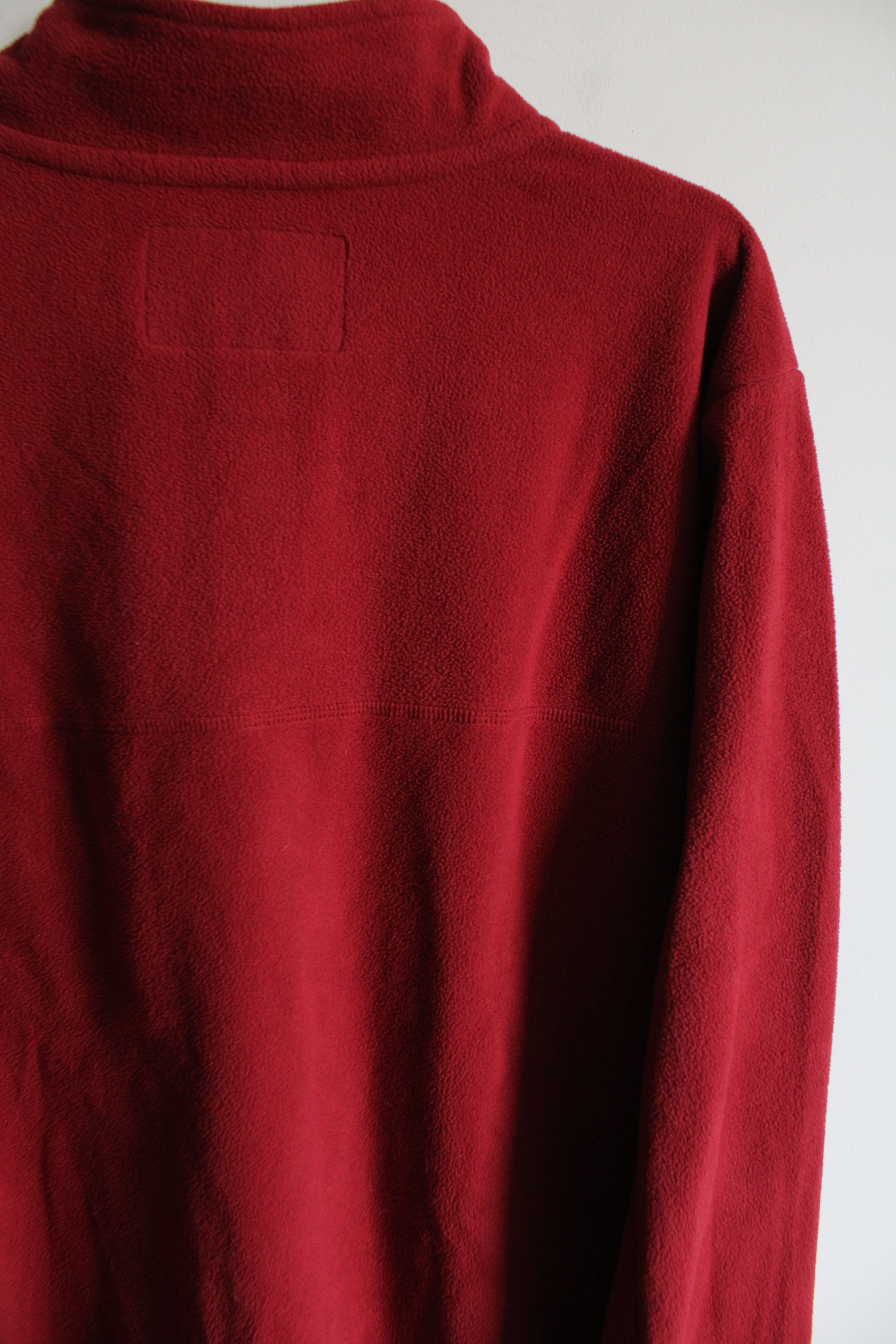 Lands' End Brick Red Fleece 1/4 Pullover Zip Sweatshirt | XL