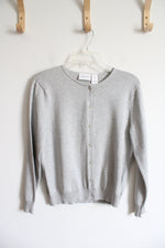 Liz Claiborne Silver Shimmer Cardigan | M Petite