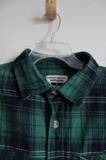 Eddie Bauer Workwear Foreman Fit Blue Green Flannel Shirt | M