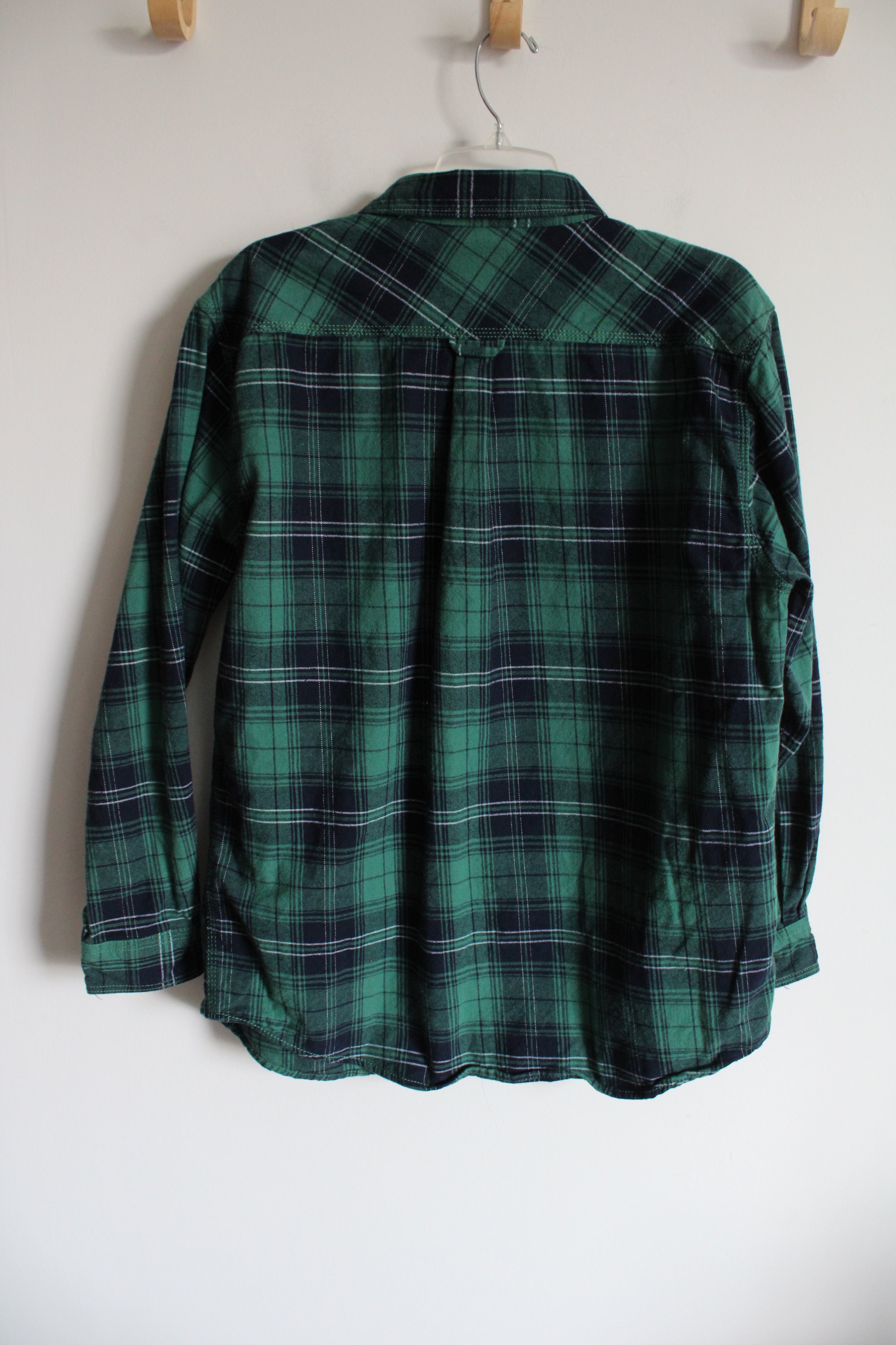 Eddie Bauer Workwear Foreman Fit Blue Green Flannel Shirt | M