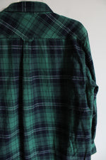 Eddie Bauer Workwear Foreman Fit Blue Green Flannel Shirt | M