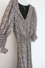 1. State Black Brown Patterned Chiffon Dress | S