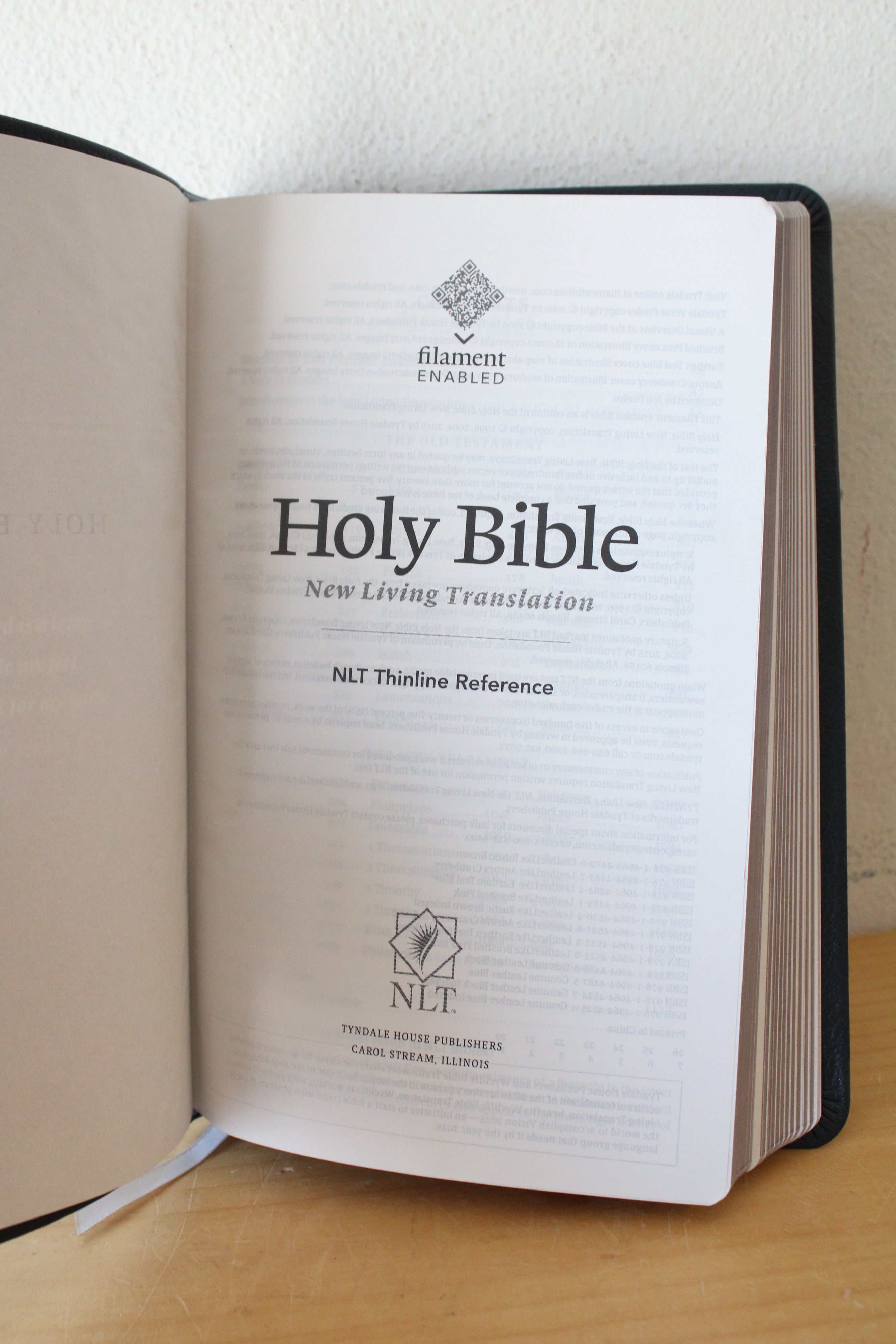 Blue Leather Bound NLT Bible