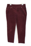 Ruby Rd. Maroon Corduroy Stretch Pants | 8