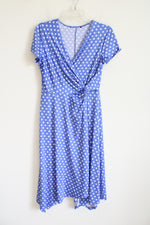 Blue & White Polka Dot Knotted Dress | S