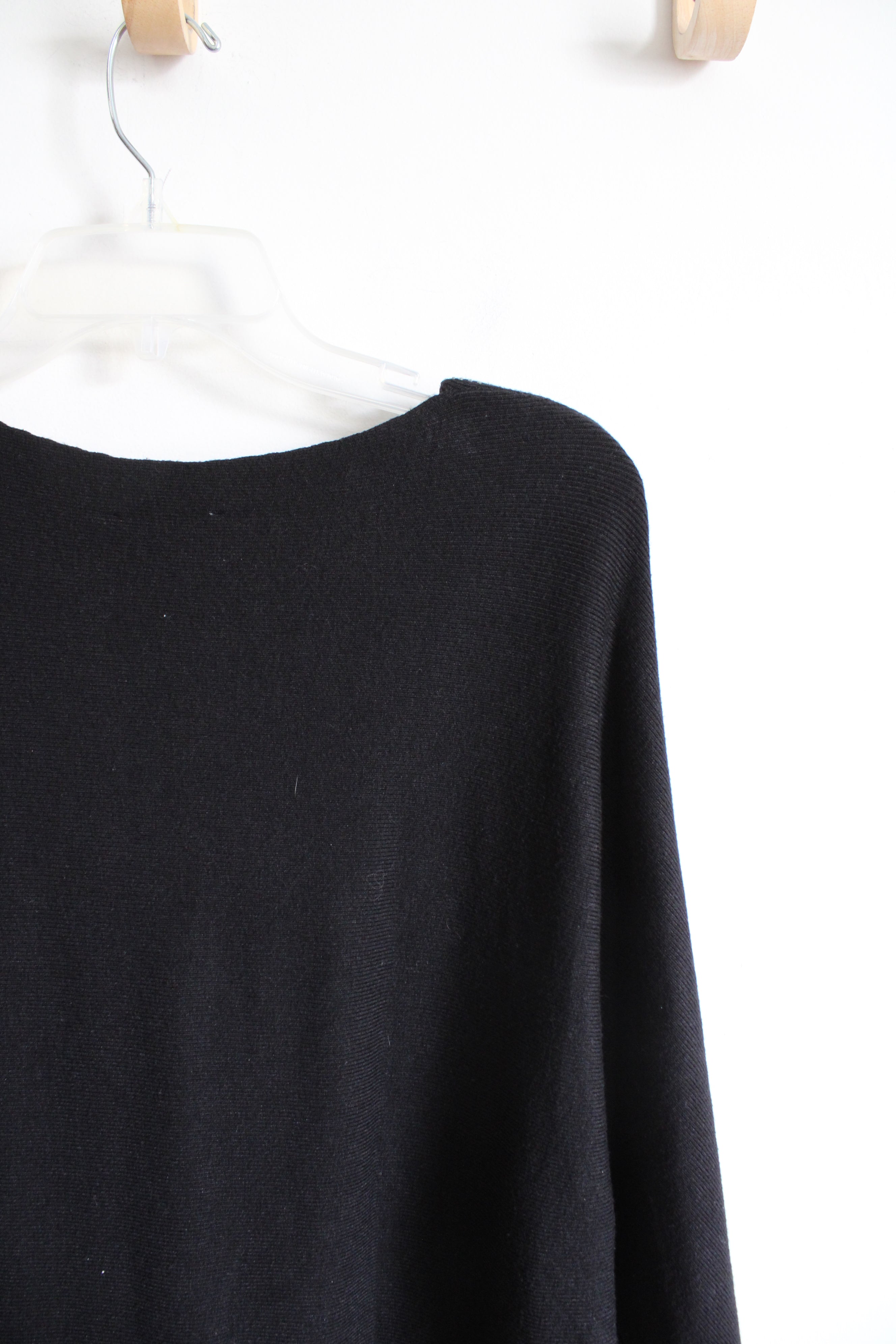 Liv Milano Soft Black Sequined Batwing Sweater | L