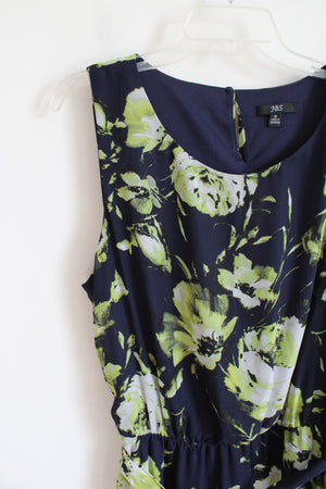 JBS Navy & Green Floral Maxi Dress | 16