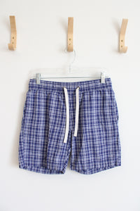 J.Crew Blue & White Plaid Cotton Shorts | S