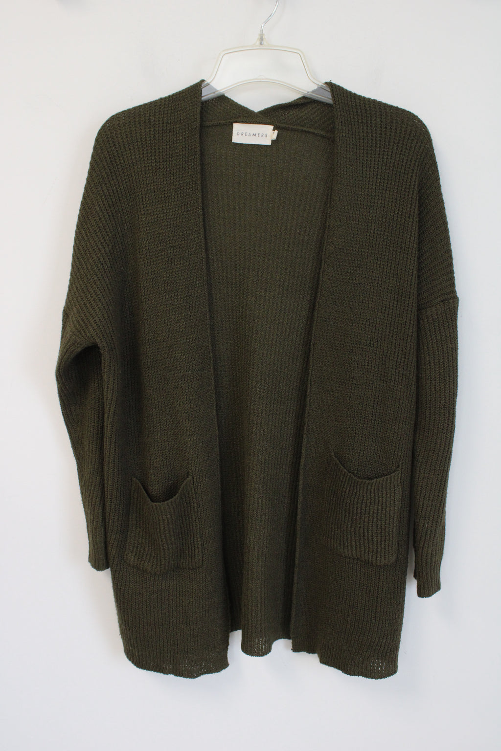 Dreamers Moss Green Knit Cardigan | S